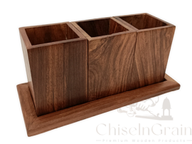 Wooden Kitchen Cutlery Holder with Utensils