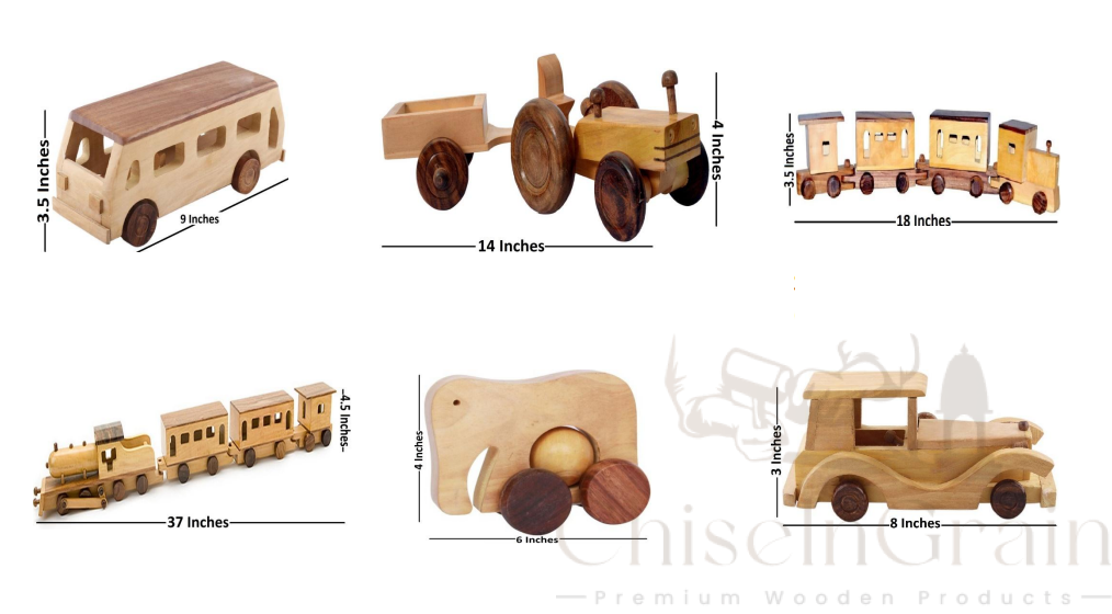 Premium Wooden Toy Collection (6-in-1 Pack)