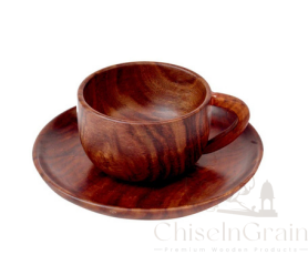 Wooden Cup & Saucer