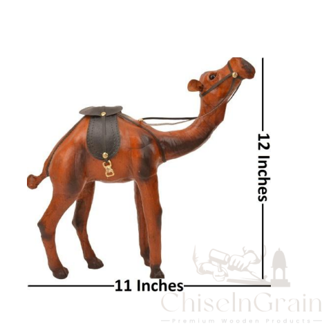 Handcrafted Wooden Camel Figurine (11 x 12 Inches)