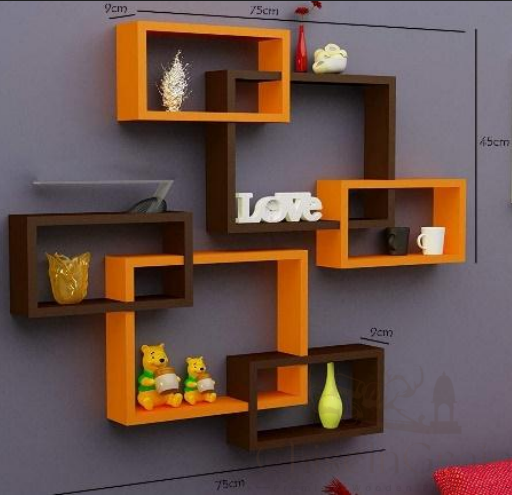 Modern Wooden Wall Shelf – Decorative Display Rack