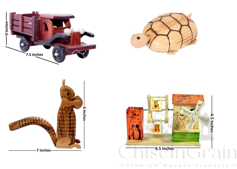Wooden Miniature Collectible Pack (Set of 4)