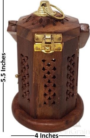 Wooden Incense Holder – Round Cut Design (SKU: DKB008)