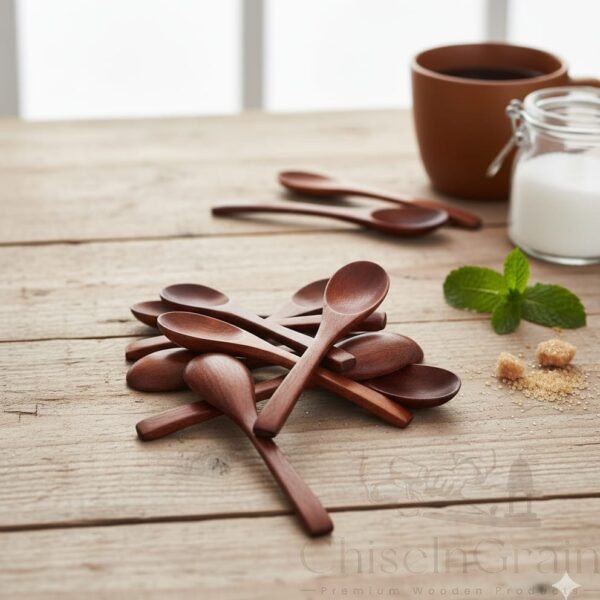 Premium Brown Wooden Spoon Set  (Pack of 10)