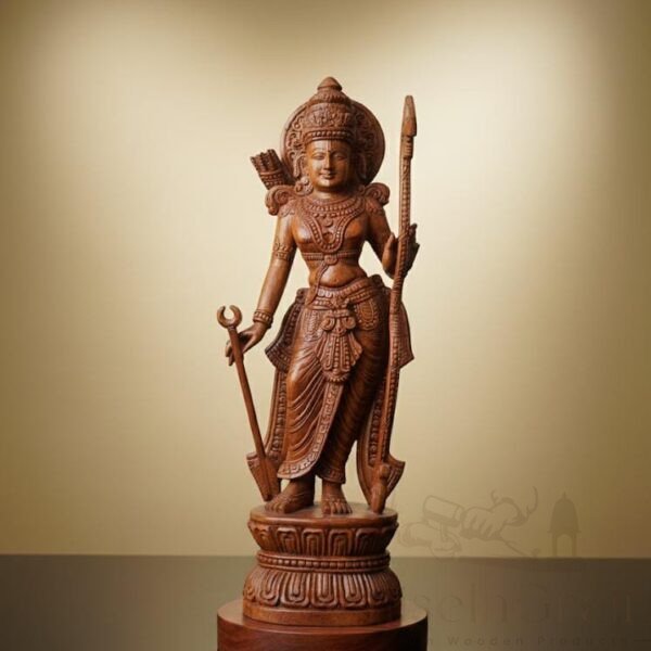 Lord Rama Kadam Wood Statue – Handcrafted 24 Inch Masterpiece